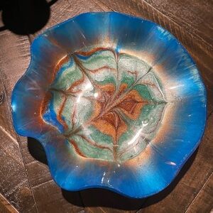 Artistic Blue and Green epoxy Bowl